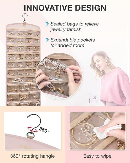 BAGSMART Hanging Jewelry Organizer, Necklace Holder Anti-tangle Earrings Rings - Image 4