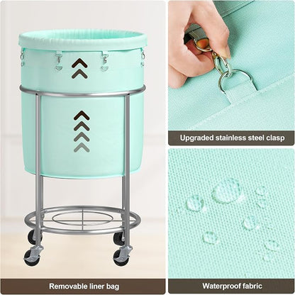 ELYKEN Laundry Basket with Wheels, 170L Rolling Laundry Hamper with Removable - Image 4