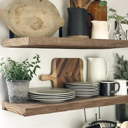 Floating Shelves, 8 Inch Deep Rustic Solid Reclaimed Wood Wall Shelves - Image 6