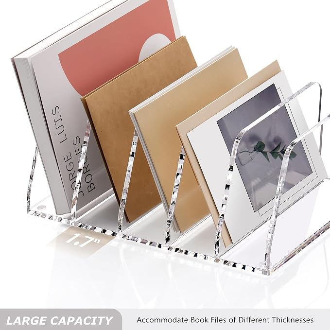 SANRUI Acrylic File Organizer for Desk, Mail Envelope Document Organization - Image 7