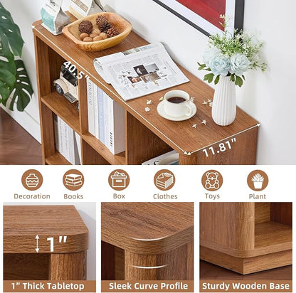 6 Cube Storage Organizer, Floor Standing 2-Tier Wooden Bookshelf - Image 3