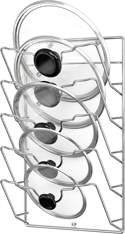 Simple Houseware Wall Door Mounted Pot Lid Rack, Chrome Finish by SimpleHouseware