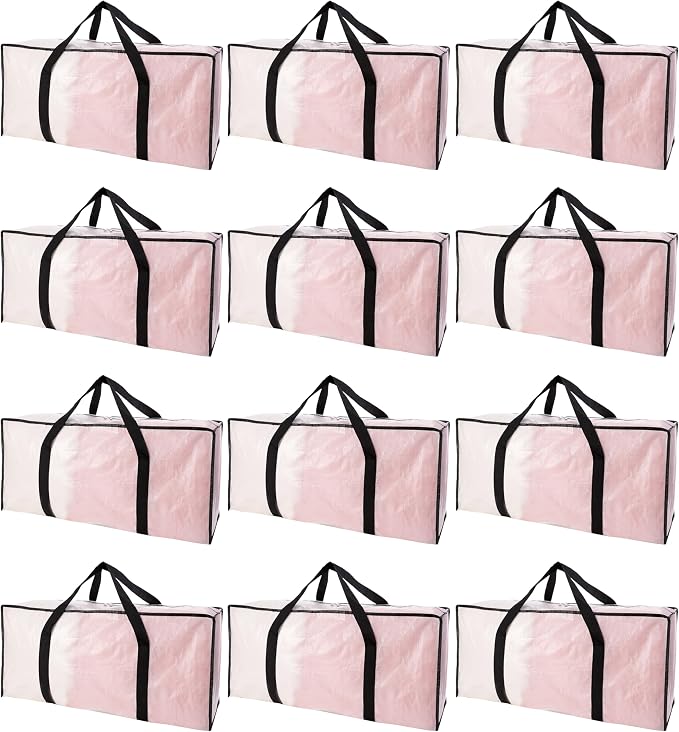 Extra Large Moving Bags with Zippers & Carrying Handles, Heavy-Duty Storage Tote by PANDA+JOYS
