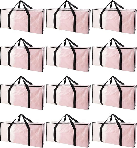 Extra Large Moving Bags with Zippers & Carrying Handles, Heavy-Duty Storage Tote by PANDA+JOYS