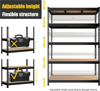 PrimeZone 48" W x 24" D x 72" H Heavy Duty Storage Shelves, 5 Tier Adjustable - Image 6