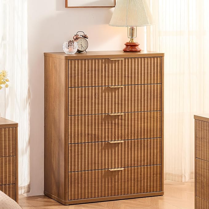 LEYAOYAO Fluted 5 Drawers Dresser - Image 4