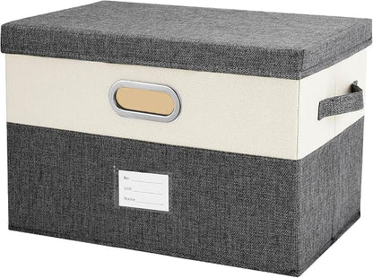 Large Linen Fabric Foldable Storage Bins by Unknown