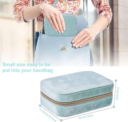 Dajasan Velvet Jewelry Boxes, Mini Travel Jewelry Case, Small Portable Travel - Image 2