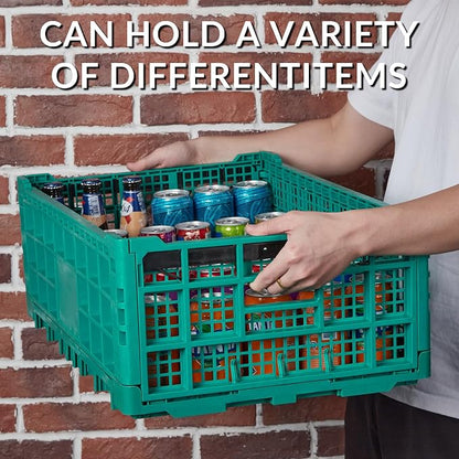 Collapsible Storage Crates, 52 Liter Heavy Duty Foldable Plastic Crates - Image 2
