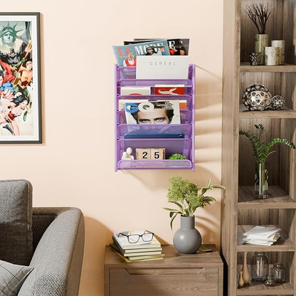 Simple Trending Wall File Organizer, Mesh 7-Tier Vertical Hanging File Holder - Image 4