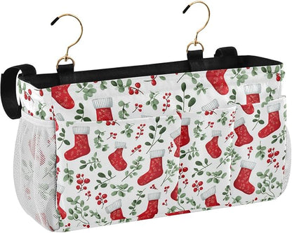 Red Stockings Holly Christmas Bedside Caddy - Image 2