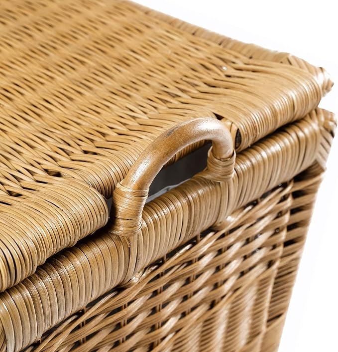 The Basket Lady Lift-Off Lid Wicker Storage Basket, 20 in L x 15 in W x 14 in H - Image 4