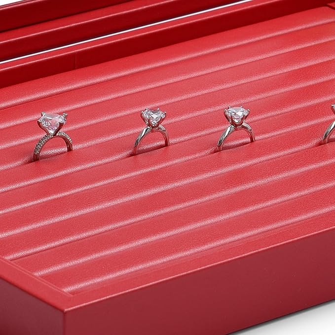 Oirlv Luxury Leather Rings Earrings Organizer Tray - Image 7