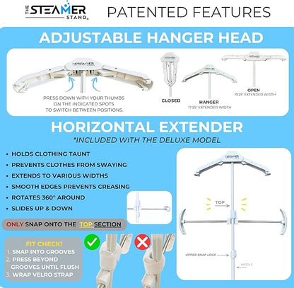 Deluxe | Adjustable Standing Garment Steaming Rack - Image 3