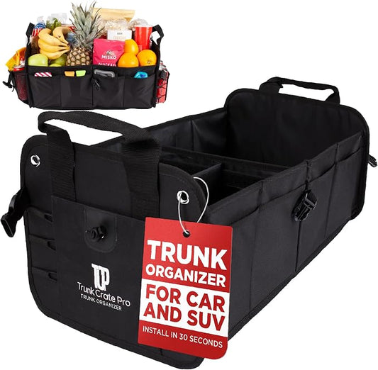 TRUNKCRATEPRO Car Organizers and Storage Premium Adjustable Multi Compartments by TRUNKCRATEPRO