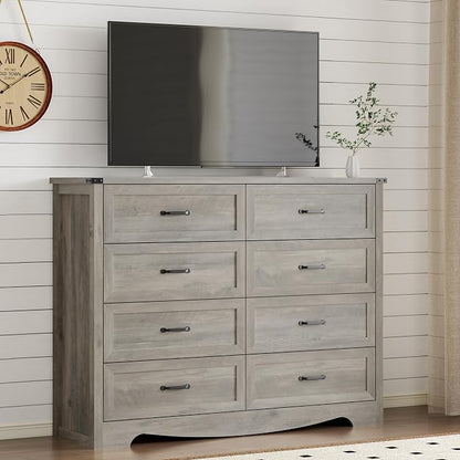 8-Drawer Dresser for Bedroom, Modern Wooden Chest of Drawers - Image 7