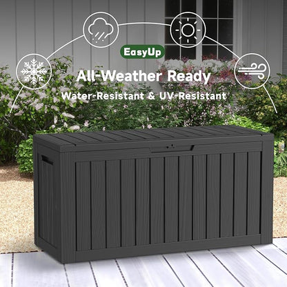 EasyUp 80 Gallon Outdoor Storage Box Waterproof, UV Resistant Resin Deck Box - Image 5