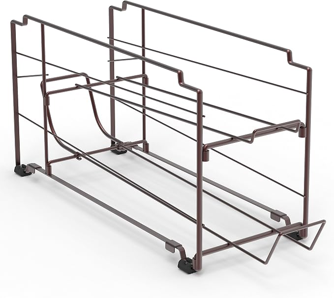 Simple Houseware Stackable Beverage Soda Can Dispenser Organizer Rack, Bronze - Image 6