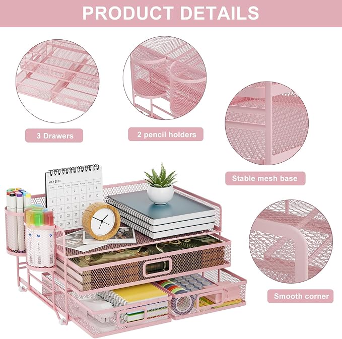 Marbrasse 3 Tier Mesh Desk Organizer - Image 3