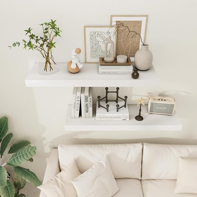 White Floating Shelves 36 Inch Long, 12 Inch Deep Floating Shelves - Image 6