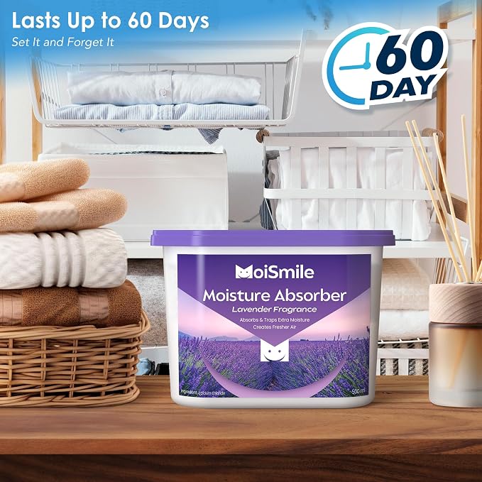 Moisture Absorbers 12 Pack, Lavender Fragrance Closet Dehumidifier - Image 5