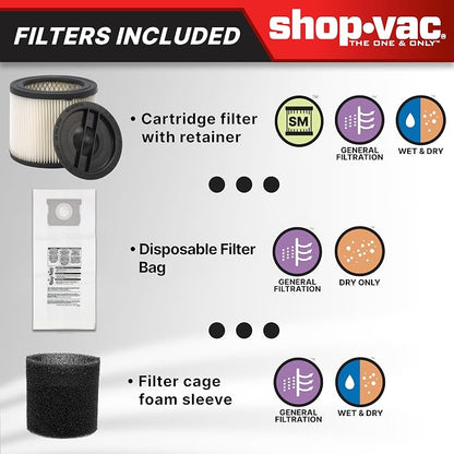 Shop-Vac 9522205 5 Gallon 5.5 Peak HP Hangup Wet/Dry Vacuum, 1.25 Inch Diameter - Image 9