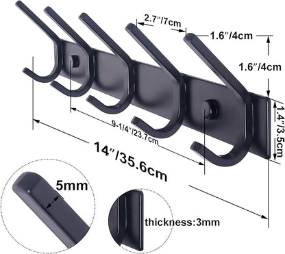 WEBI Coat Rack Wall Mounted, 5 Coat Hooks - Image 2