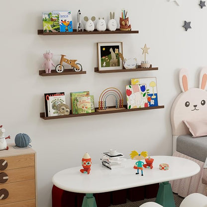 Fun Memories Picture Ledge Shelf, 24 Inch Long Floating Shelves Set of 6 - Image 6