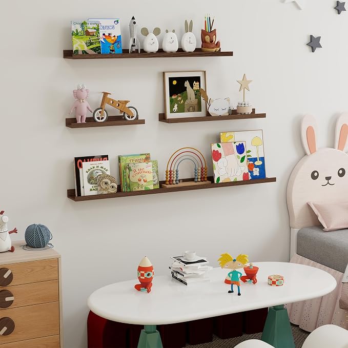 Fun Memories Picture Ledge Shelf, 48 Inch Long Floating Shelves Set of 6 - Image 6