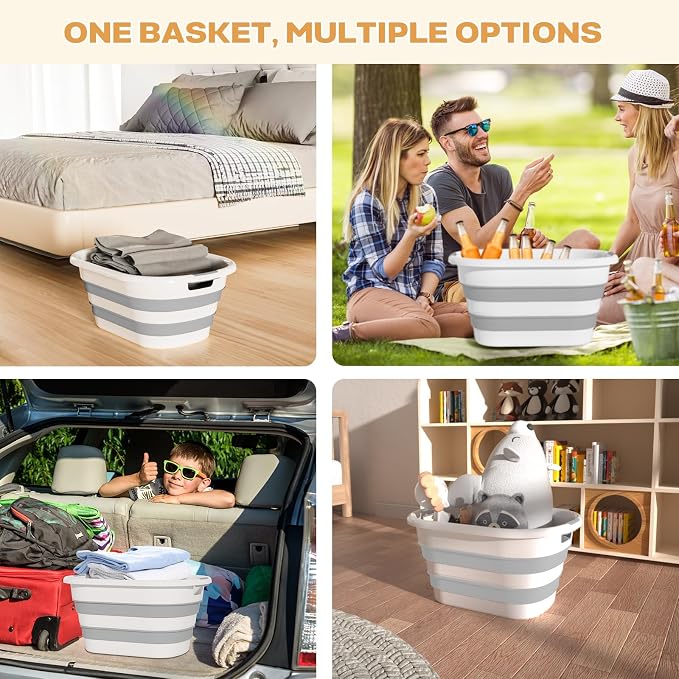 43L Collapsible Laundry Baskets Plastic, Pop Up Laundry hamper/Storage Container - Image 4