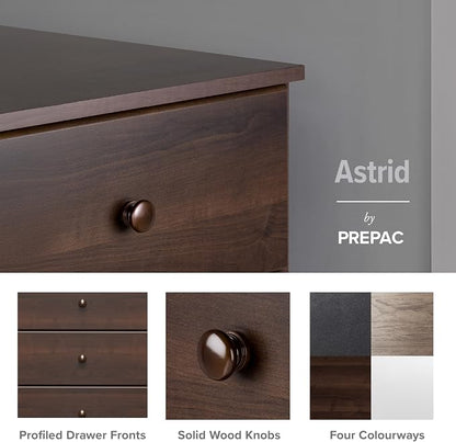 Prepac Astrid Tall Brown Dresser: 16.5"D x 19.75"W x 50"H, 6-Drawer Chest - Image 6