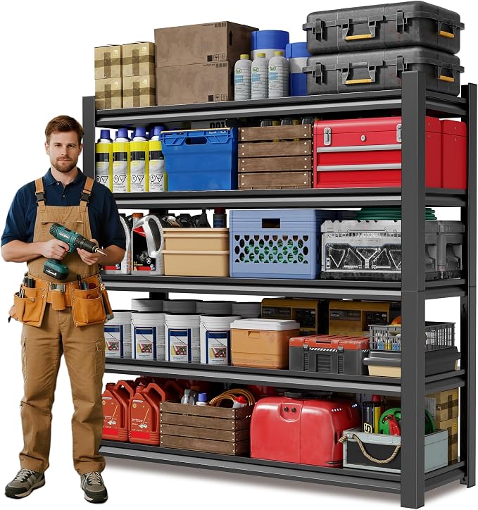 JHYKHG 72" W Storage Shelves, 5-Tier Heavy Duty Garage Shelving, Adjustable by Unknown