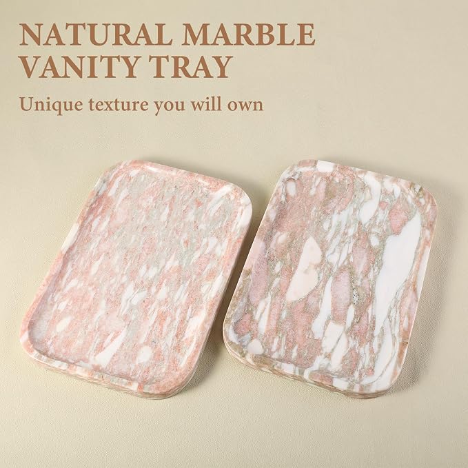 Marble Vanity Tray, Marble Bathroom Tray Countertop, Decorative Tray - Image 2