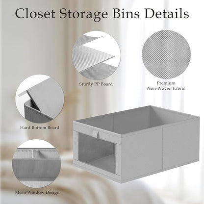 Criusia 4 Pack Linen Closet Organizers and Storage, Closet organizer Large - Image 4