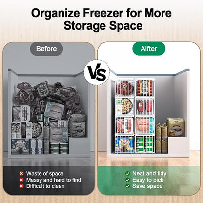 Freezer Organizer Bins, 4 Pack Stackable Deep Chest Freezer Organizer Bins - Image 6