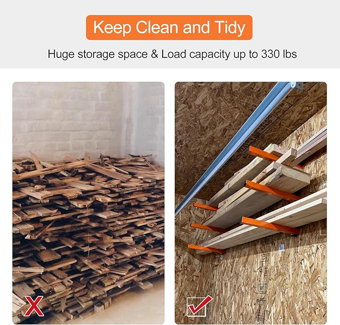 Ultrawall Wall Mount Wood Organizer and Lumber Storage Metal Rack - Image 6