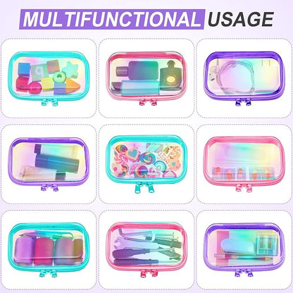 Sanwuta 6 Pcs Clear Hard Zipper Case Hard Plastic Zipper Pouches Transparent - Image 7