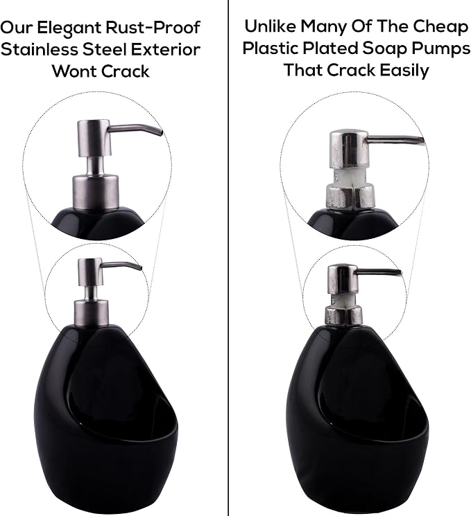 Stainless Steel Soap & Lotion Dispenser Pumps, Brushed Nickel Replacement - Image 3