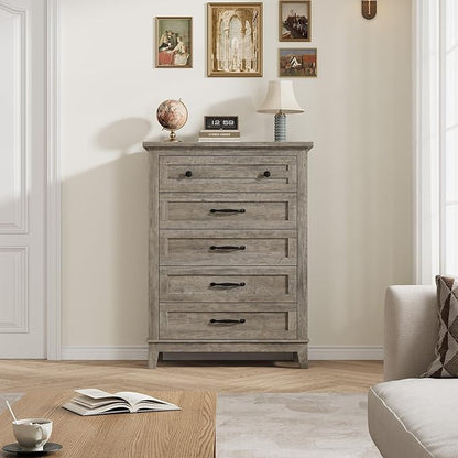GarveeHome 5 Dresser for Bedroom, 41.3 in Tall Vertical Drawer Dresser - Image 3