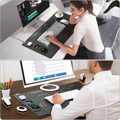 Wireless Charging Mouse Pad for Stock Market Invest Day Trader, 31.5"x15.8" - Image 4