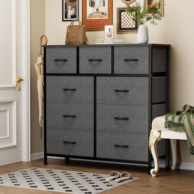 Sweetcrispy 9-Drawer Fabric Dresser Storage Tower - Image 2