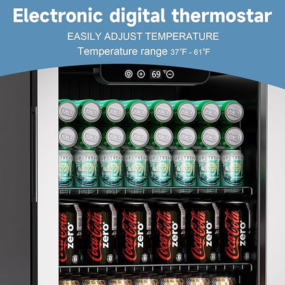 Compact Beverage Refrigerator, 110 Can/3.1 Cubic Feet Fridge - Image 4