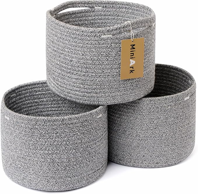 Small Basket for Organizing | Cube Shelf Closet Storage Baskets | 9.7×9.7×7.1” by MiniArkStorageBasketsHome