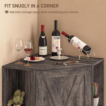 Farmhouse Corner Cabinet with Storage, Tall Corner Storage Cabinet with - Image 7