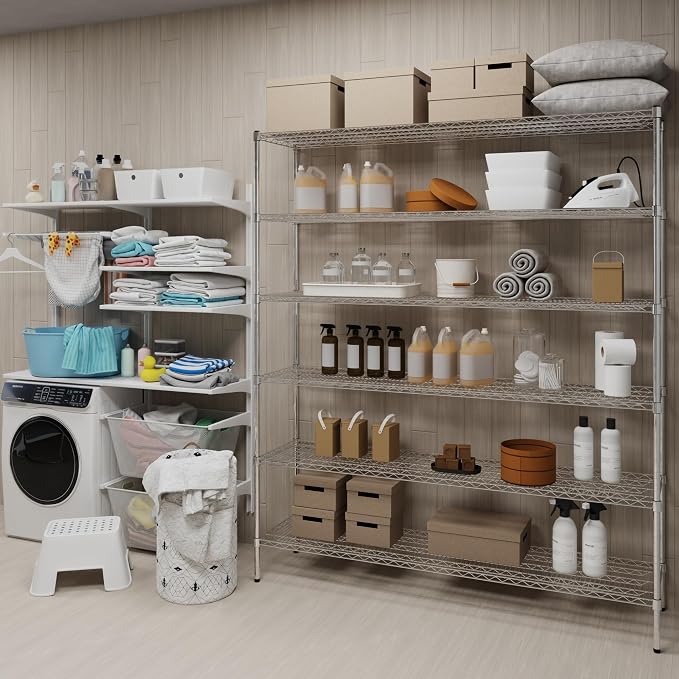 18" Deep x 72" Wide x 74" Height Wire Shelving Kit | 6-Tier | NSF Commercial - Image 2
