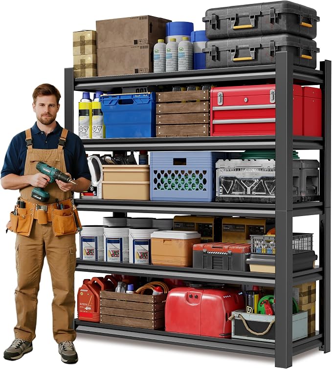 JHYKHG 39" W Storage Shelves, 5-Tier Heavy Duty Garage Shelving, Adjustable by Unknown