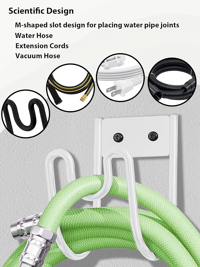 Metal Garden Hose Holder, Sturdy Wall Mounted Water Hose Hanger, Solid Hose Hook - Image 6