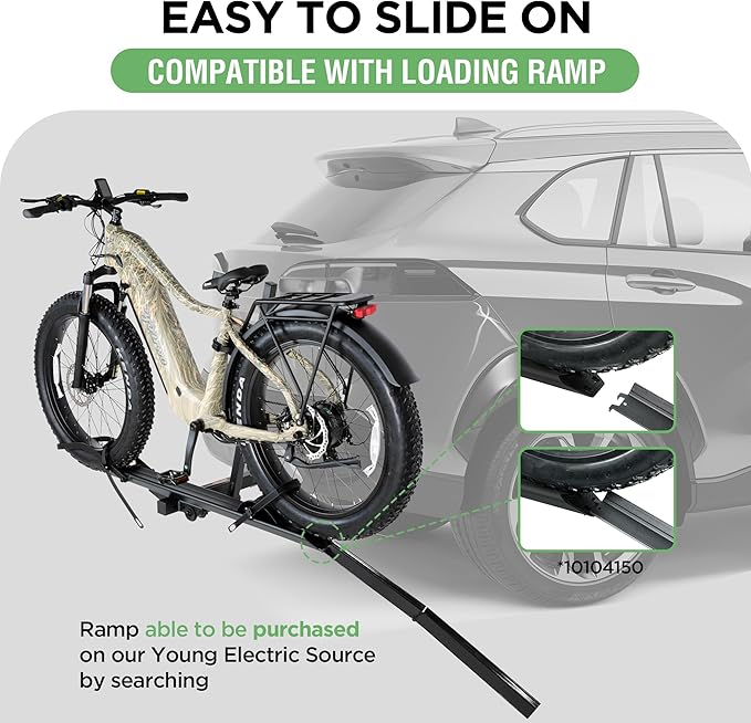Young 100LBS. Capacity Aluminum 1-Ebike Rack - Image 8
