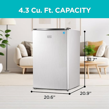 BLACK+DECKER 4.3 Cu. Ft. Compact Refrigerator, ENERGY STAR Certified, Single - Image 2