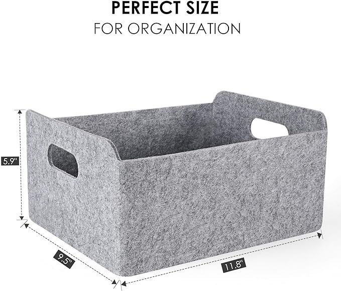 Welaxy Storage Baskets Collapsible Felt Storage bin Foldable Shelf Drawers - Image 3